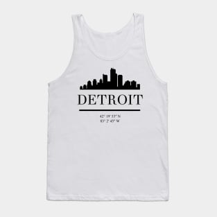 DETROIT MICHIGAN BLACK SILHOUETTE SKYLINE ART Tank Top